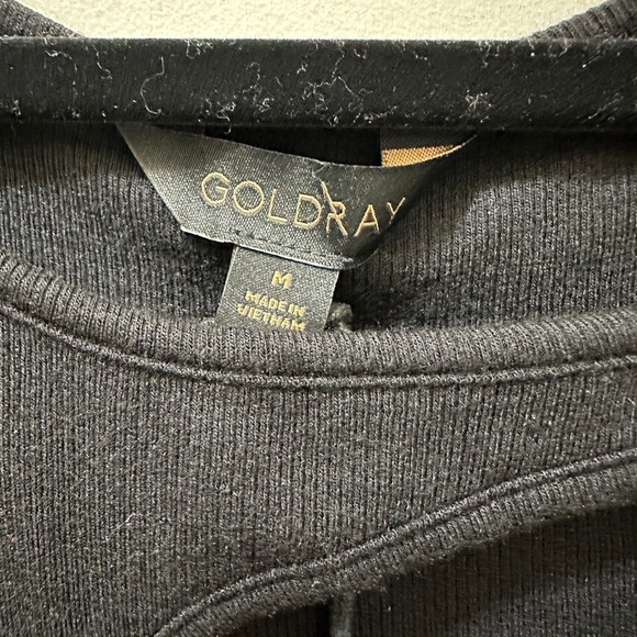 2/$30 Goldray Jersey Knit Ribbed Midi Dress Size M Black Cut Out Stretch NWT - Picture 7 of 10